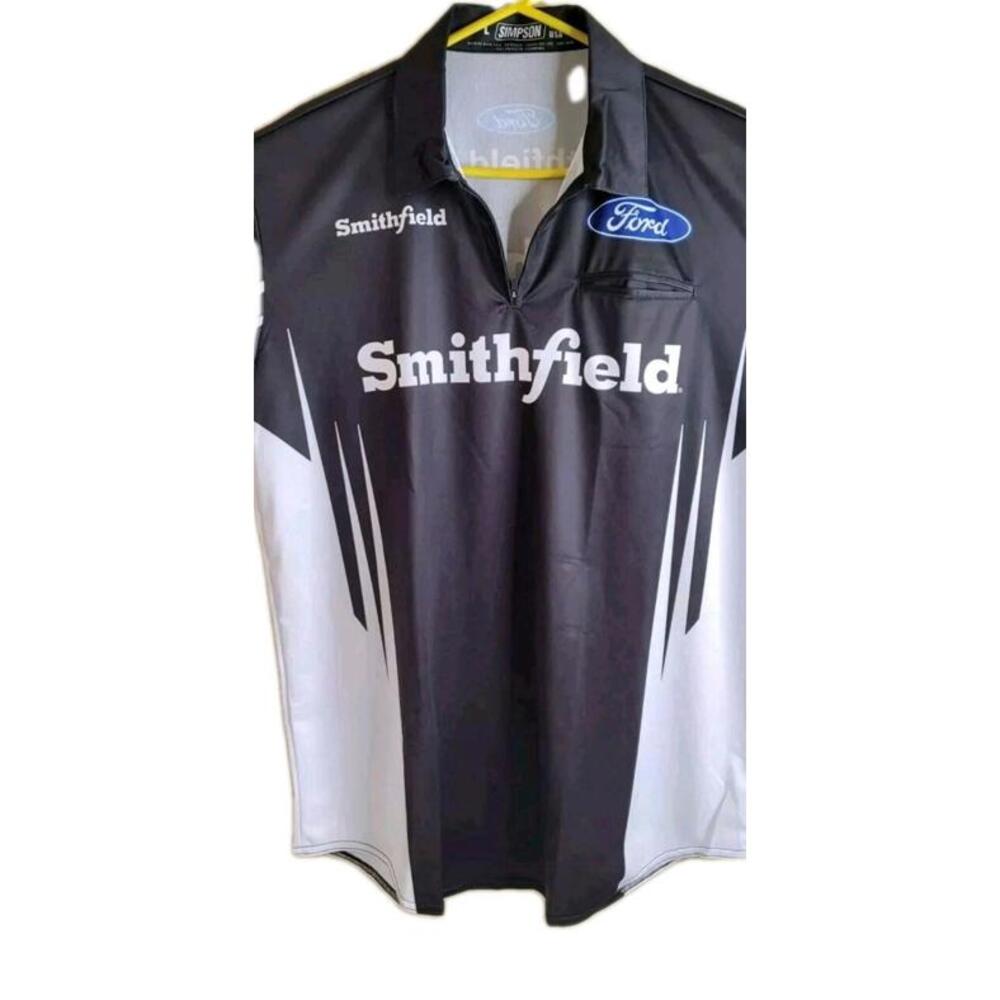 Stewart Haas Racing Team Issued Pit Crew Shirt Smithfield Size Large Black Aric